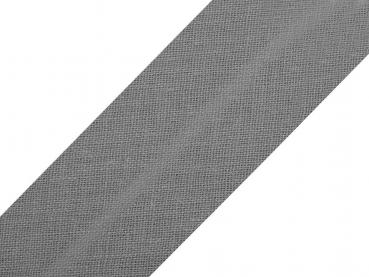 Schrägband Baumwolle Breite 20 mm gefalzt - Dunkelgrau